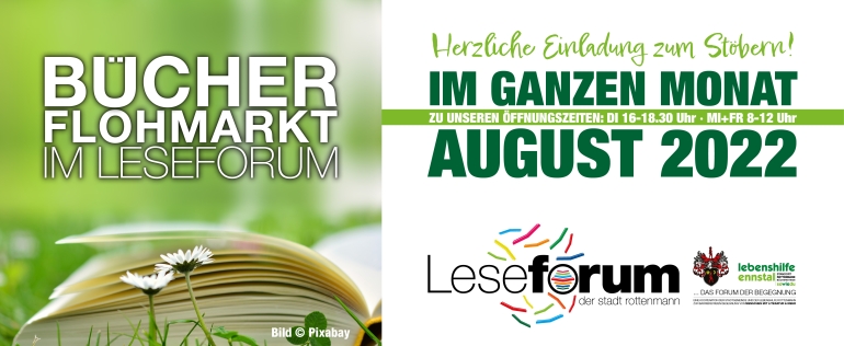 AUGUST 2022: Bücherflohmarkt im Leseforum Rottenmann