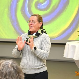 Obfrau Gertrude Rieger bei ihrem Bericht.